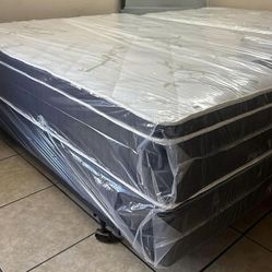 Queen Mattress Double pillow top 12 inch hybrid