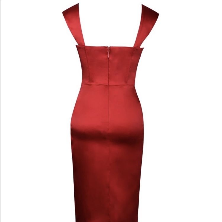 Miss Circle Red Satin Dress