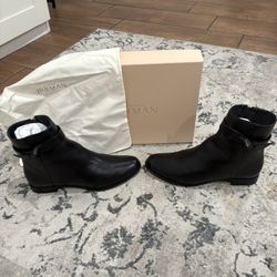 Alexandre Birman Clarita City Bootie Flat – Black Saddle Calf Leather (Women’s Boots)