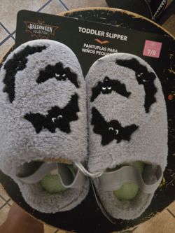 Grey Bat Children's / Toddler Halloween Novelty Slippers