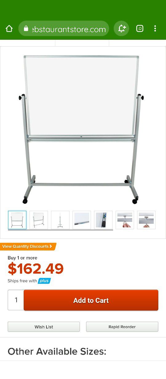 48x36 Magnolia Porcelain Double Sided Dry Erase Board