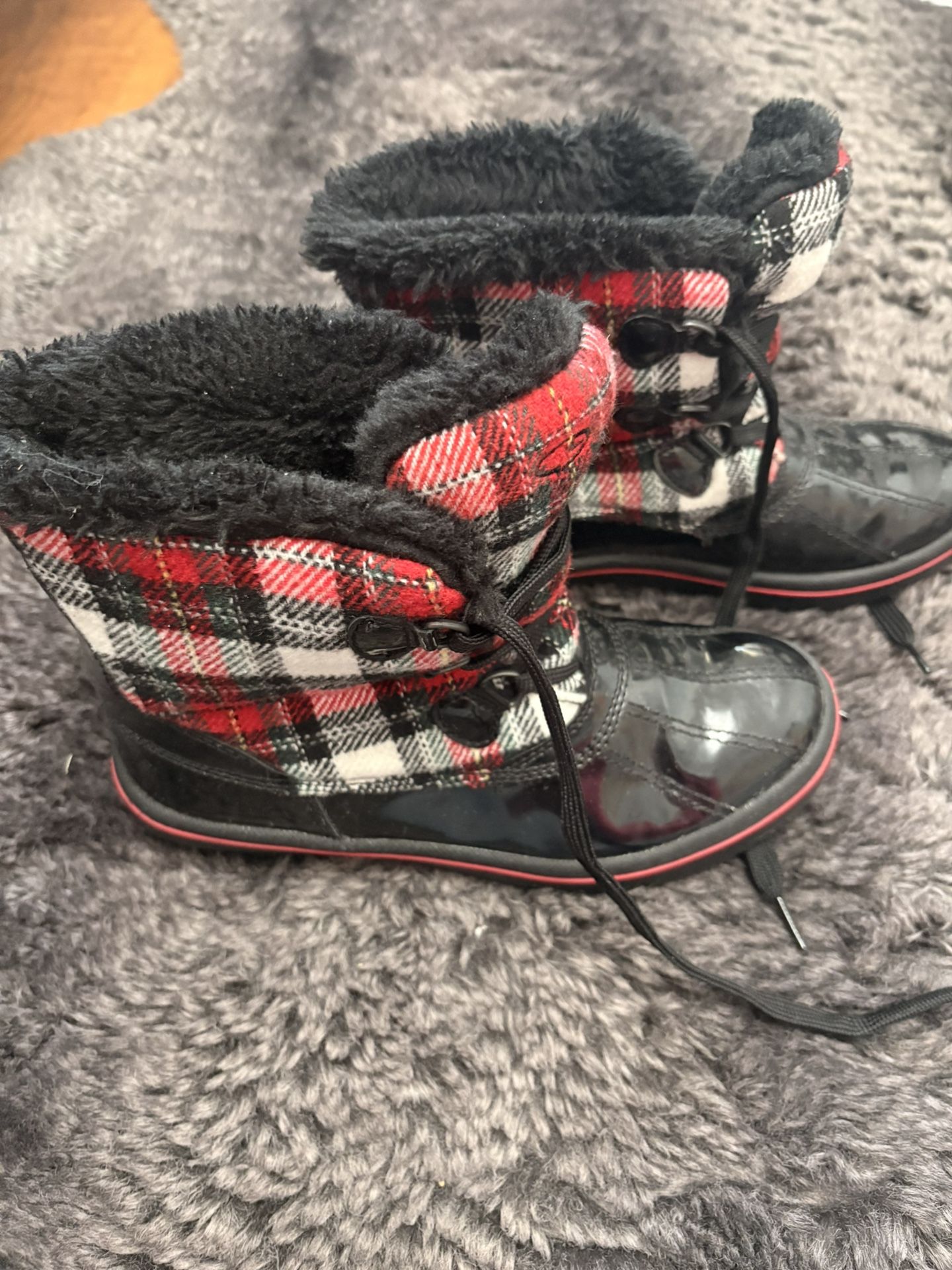 plaid winter boots