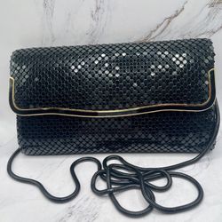 Vintage La Regale Black Mesh Crossbody Shoulder Strap Purse Handbag
