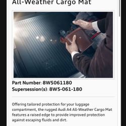 Audi S4/A4  Trunk Liner Mat