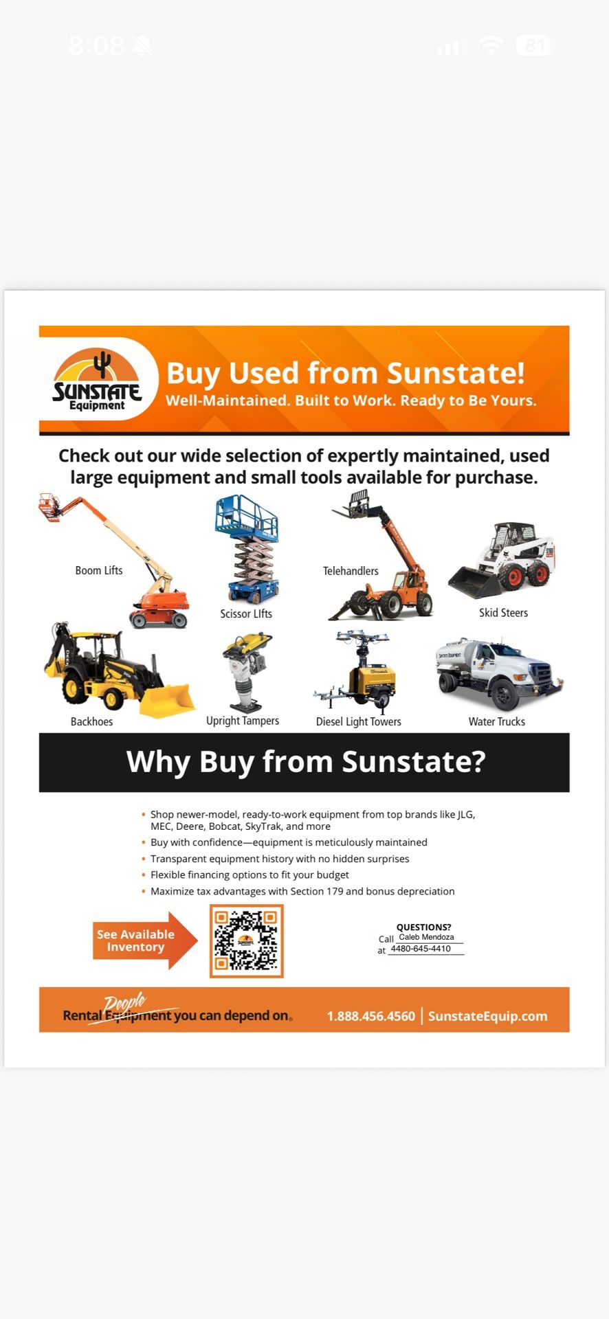 Equipment For Sale; Scissor Lifts, Forks, Generators