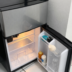 2-door mini fridge with freezer compartment
