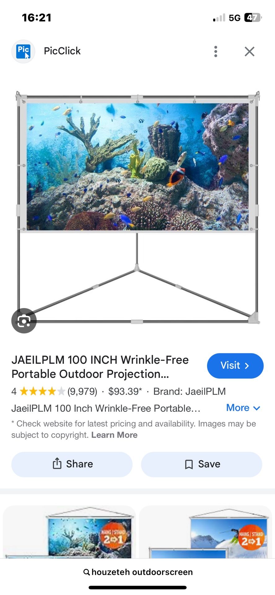 Collapsible projection screen