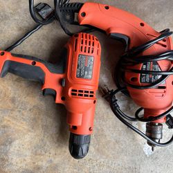 1 Black and Decker 7amp and 1 5.2 amp Corded drill