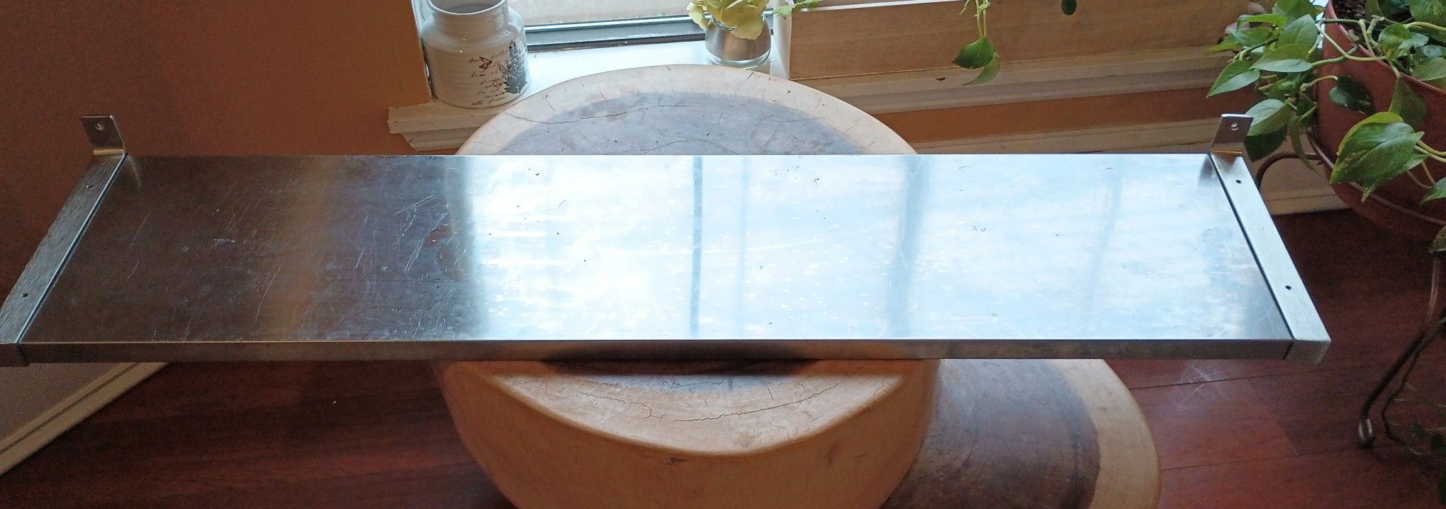 Ikea Stainless Steel Shelf With Brackets 47 Long X 11 Deep