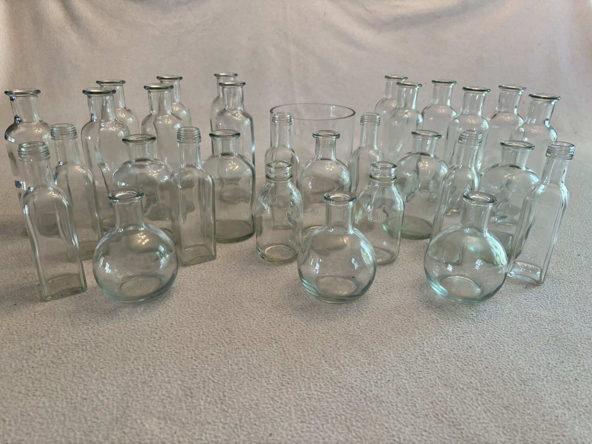 Set Of Clear Bud Vases