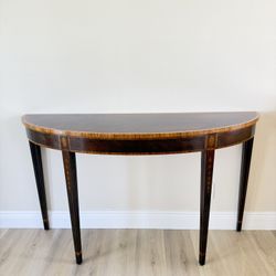 Henkel Harris Solid Mahogany Demilune Console Table – Made in USA