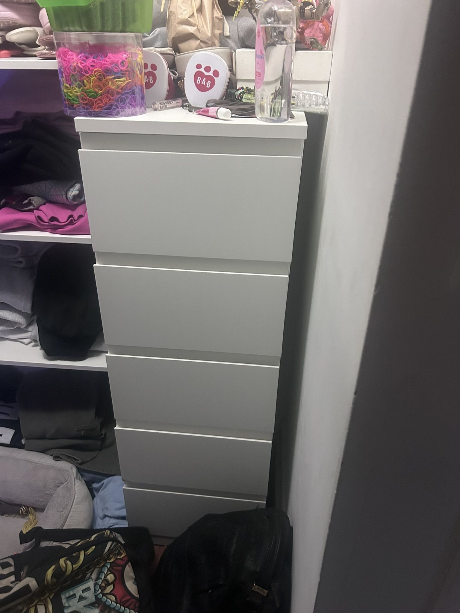 White 5 Draw Dresser