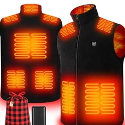 Heated Vest, Heated Vest For Men Heated Vest Women With 20000mAh Battery Pack Included, Warm Rechargeable Polar Fleece Heated Vest Size XL
