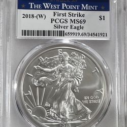 2018-W SILVER EAGLE 🦅 PCGS MS69 First Strike 