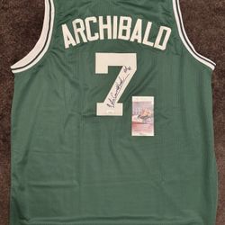 JSA COA NATE "TINY" ARCHIBALD SIGNED  Custom Style BASKETBALL Jersey 