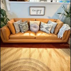 Modani Vegan Leather Cognac Sofa