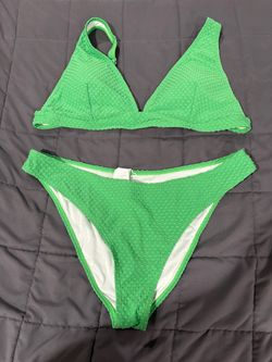 Brand new CUPSHE Green Textured Triangle Bikini Set - Women XL swimsuit