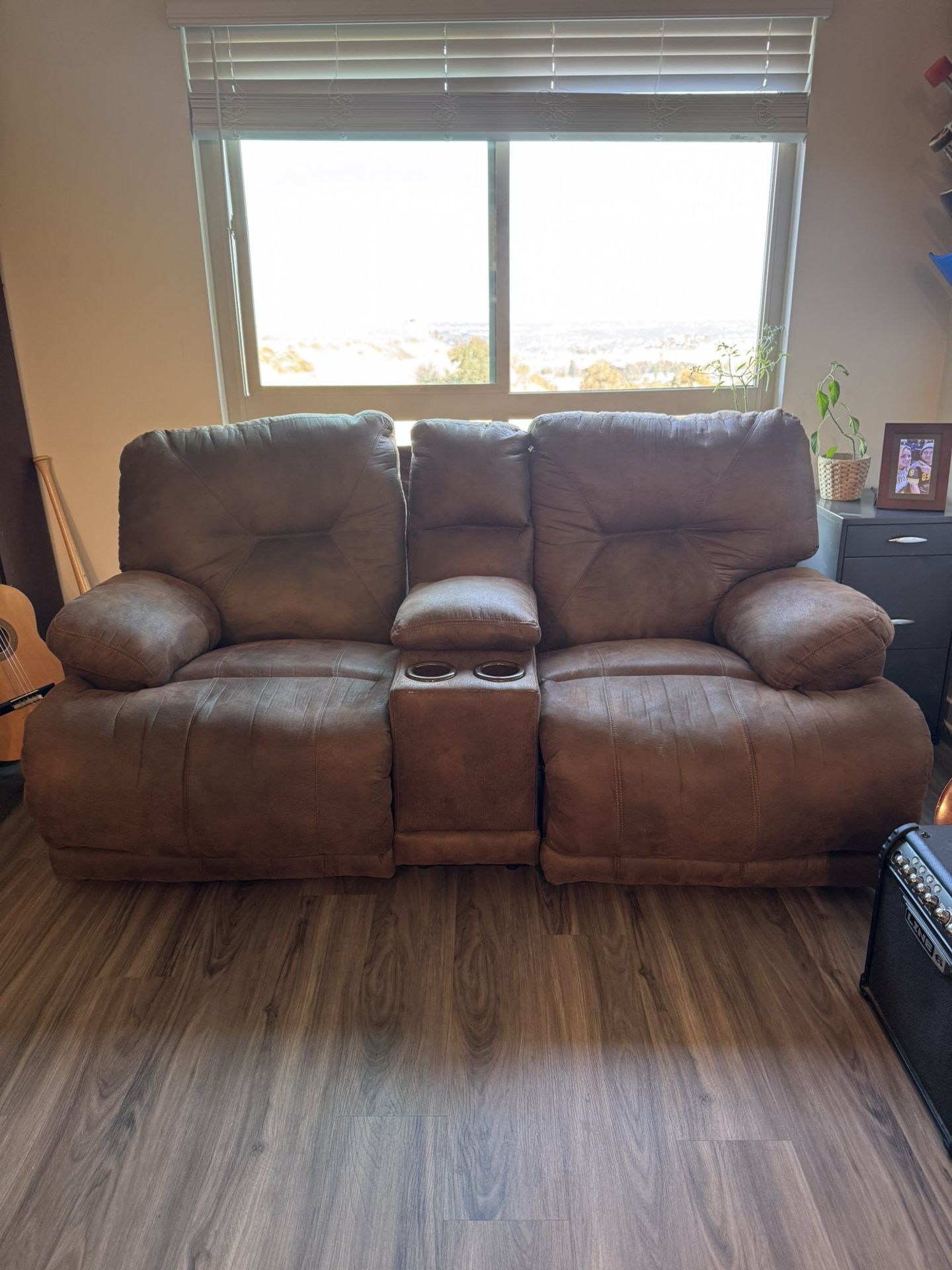 Reclining Sofas with USB & Cup Holders – for Both (Also Sold Separately)