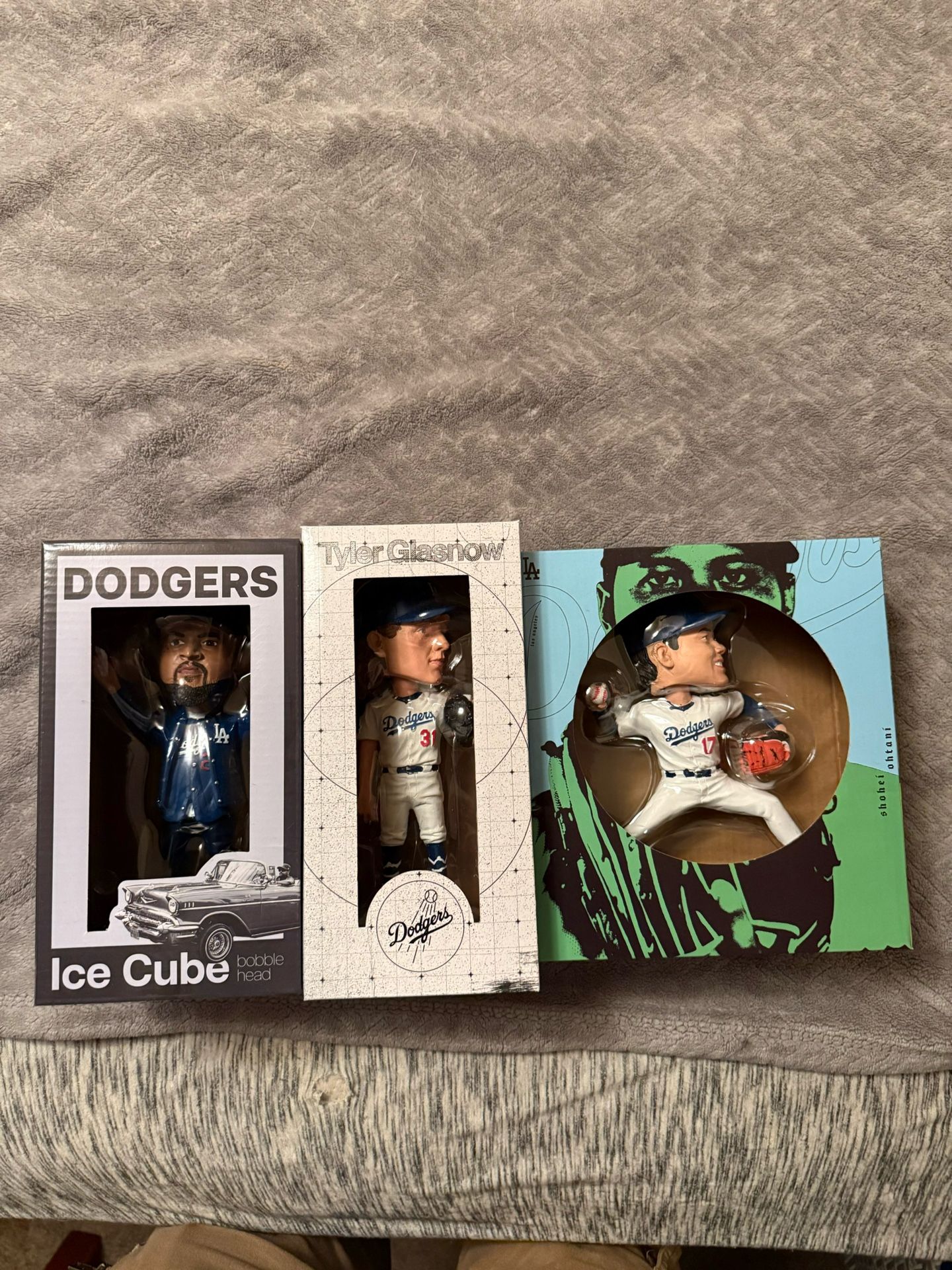 Dodgers Collector Bundle — Ice Cube + Ohtani Pitching + Glasnow — All NEW in Box