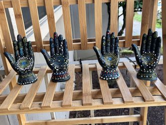 black hamsa 🪬 eye of god amulet proctective evil eye 🧿 “hand” decorated each is unique
