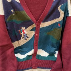 Golf Cardigan Par Four Mens Med 