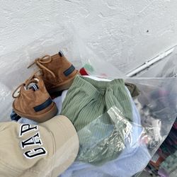 bag of clothes and toys