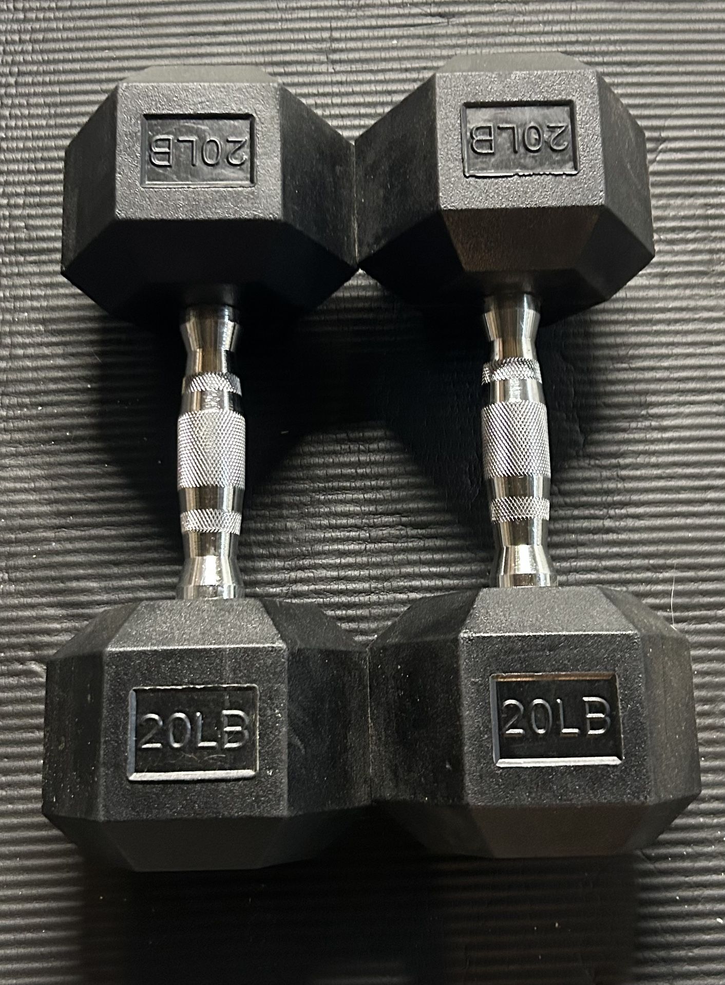 20lb Hex Rubber Dumbbell Pair - NEW