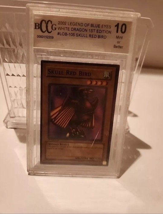 YUGIOH LEGEND BLUE EYES 1ST ED LOB-105 SKULL RED BIRD BCCG 10 GEM MINT