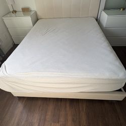 Queen Bed Frame And Box Spring (no Mattress)