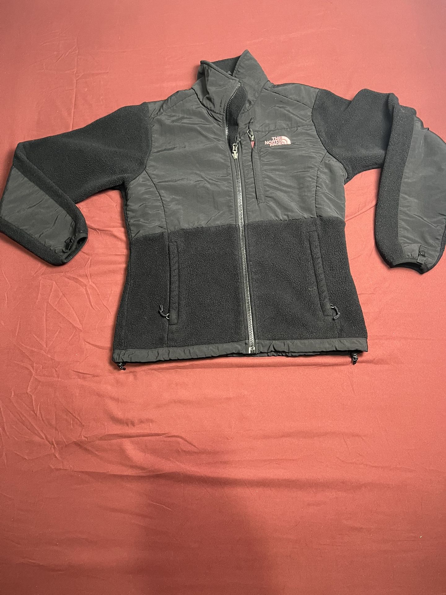 The North Face Denali Fleece Jacket Womens Small Black Full Zip (Logo Pink)