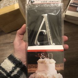Letter A Wedding Cake Topper Initial Jewelry