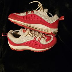Size 9.5- 273. Nike Air Max 98 University Red White 