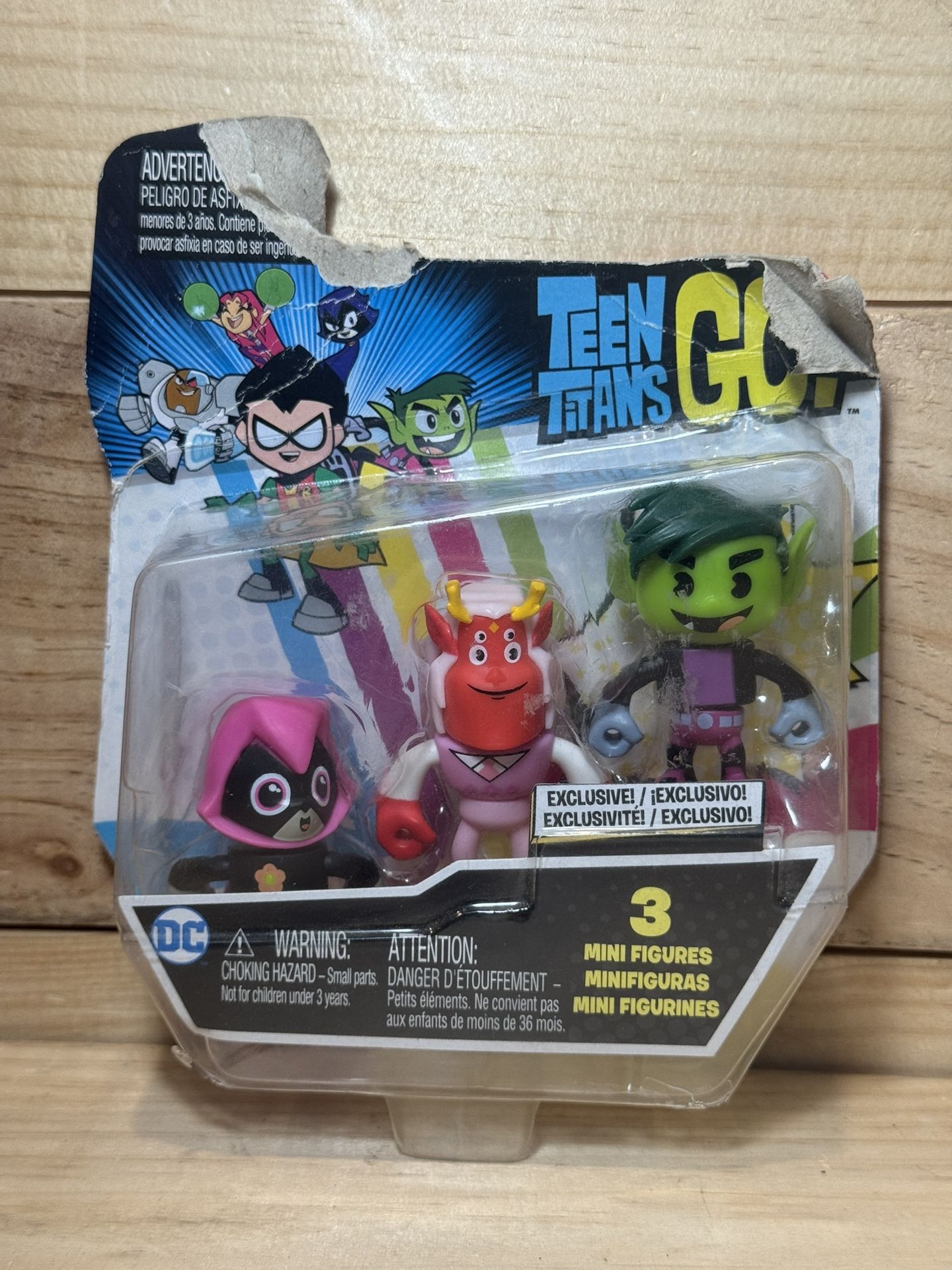 Teen Titans Go Beast Boy Happy Raven Trigon Mini Figure 3-Pack