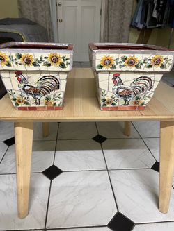 Nice sun flower roster vintage pot