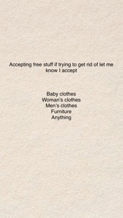 I accepts any item for free