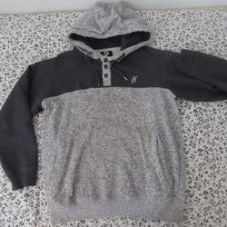 hooey 3 button up hoodie black grey M