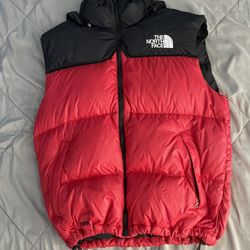 Black And Red Nortface Vest Size M