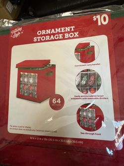 Holiday Style Ornament Storage Box 64 Sections