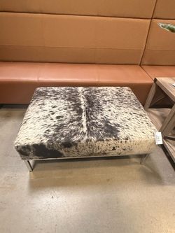 Cowhide ottoman