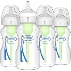 Dr. Brown's Natural Flow Anti-Colic Options+ Wide-Neck Baby Bottles 9 oz