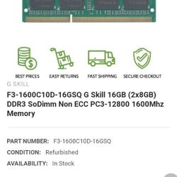 G.skill laptop ddr3 16g memory 