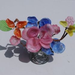 Vintage Glass Flower Bouquet 