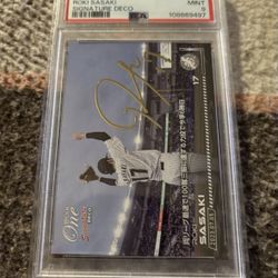 Roki Sasaki 2023 Epoch Signature Deco PSA 9 Serial 1/222 Rare Baseball Card NPB