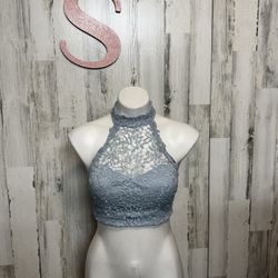 Blue laced blouse size 5