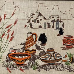 Vintage Needlepoint Southwest Design