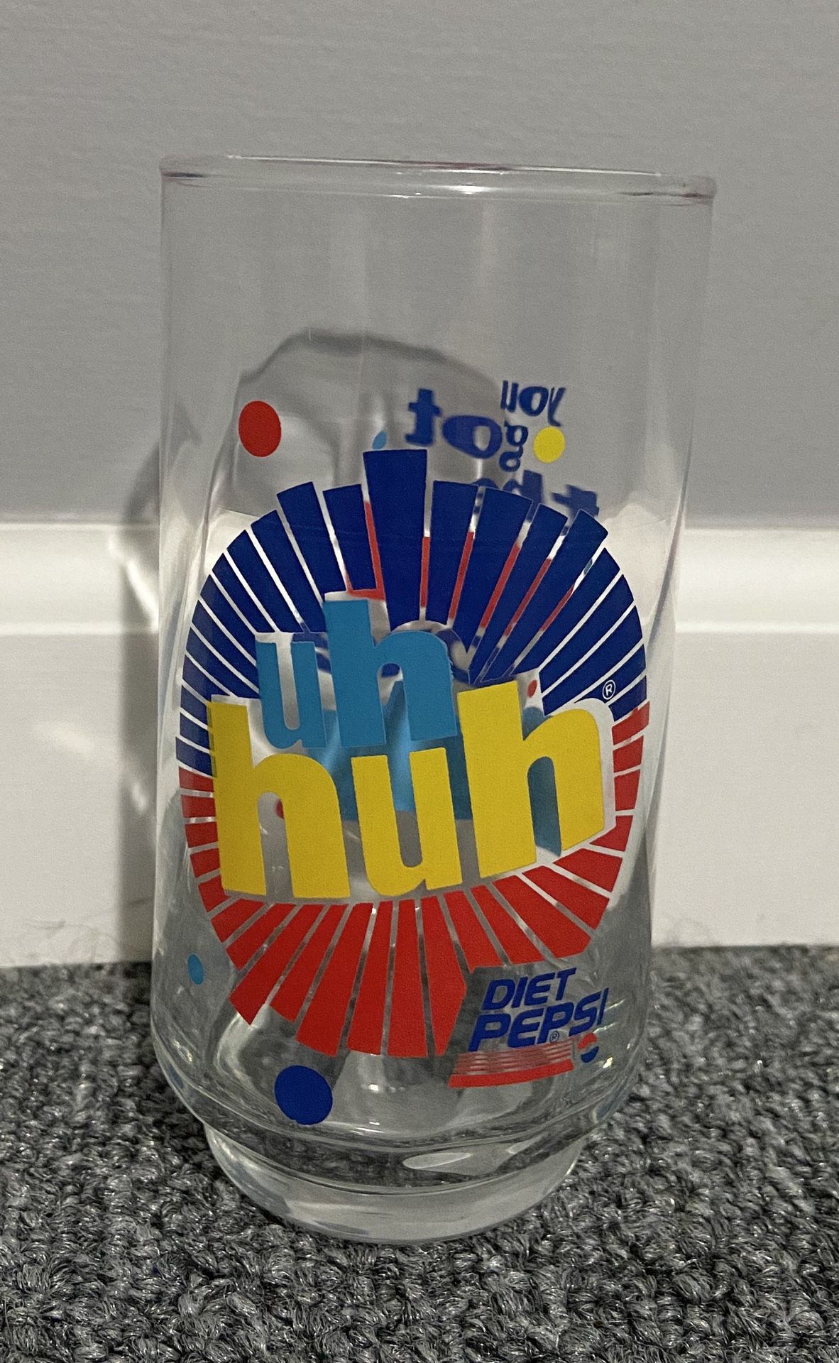 Vintage Diet Pepsi UH HUH Glass