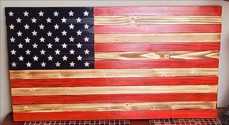 American Handmade Wooden Flag