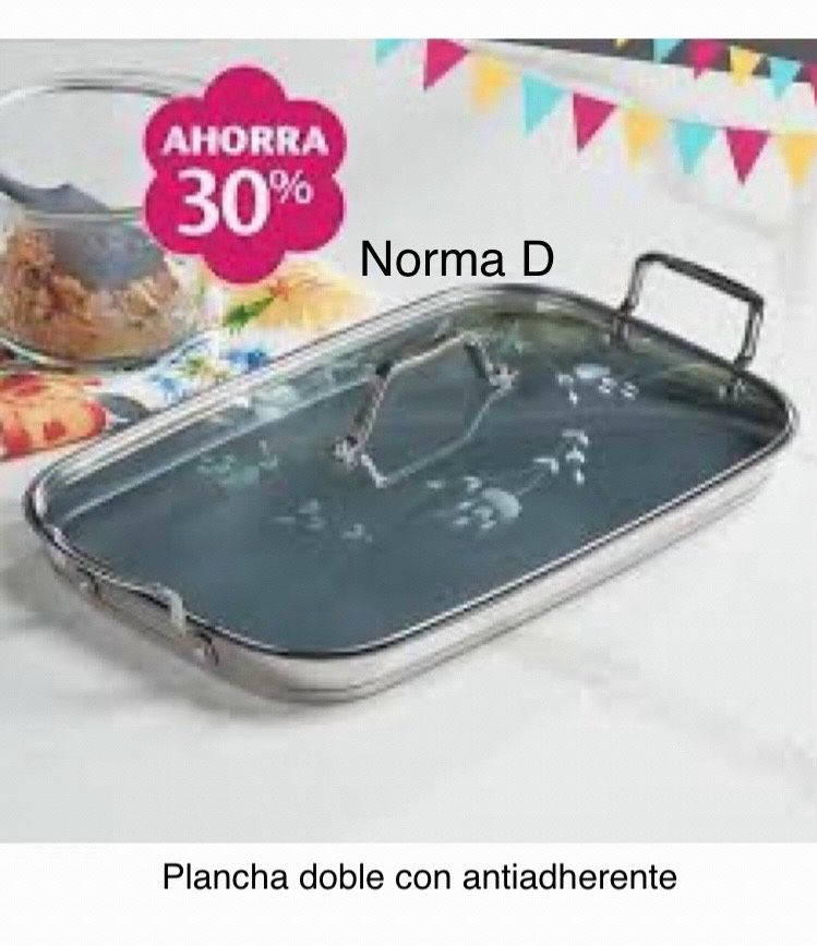 Plancha Doble Con Antiadherente Nueva En Su Caja 🌺 Princess House 🌺