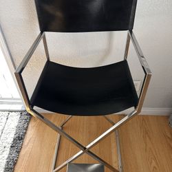 Black Leather Directors Chair