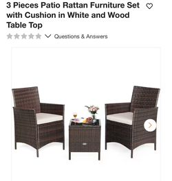 3-Piece Patio Rattan Furniture Set